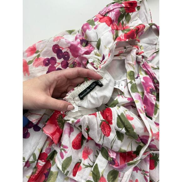 Abercrombie and fitch floral berry tiered maxi dress - size small - Picture 3 of 7